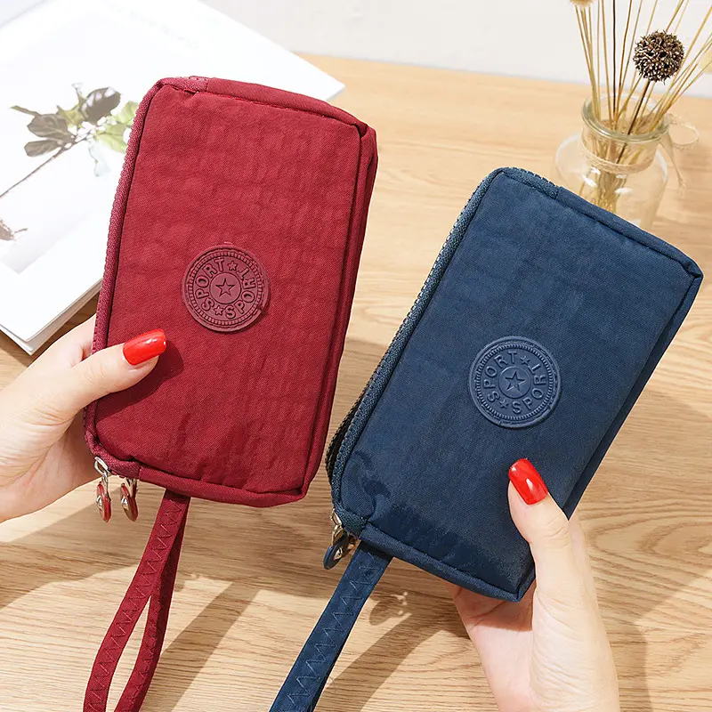 3 Zippers Lady Purses Women Wallets Brand Clutch Coin Purse Cards Keys Money Bags Canvas Short Woman Girls Wallet Handbags Burse