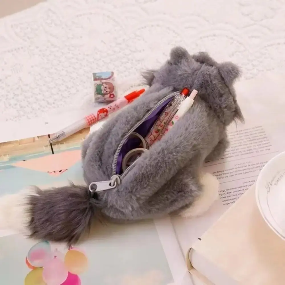 Cute Lucifer Cat Pen Bag Cartoon Pencil Case Large Capacity Storage Makeup Bag Portable Multifunctional Stationery Organizer