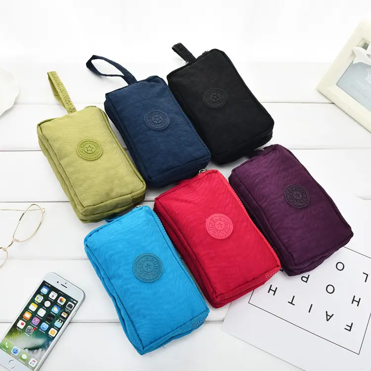 3 Zippers Lady Purses Women Wallets Brand Clutch Coin Purse Cards Keys Money Bags Canvas Short Woman Girls Wallet Handbags Burse