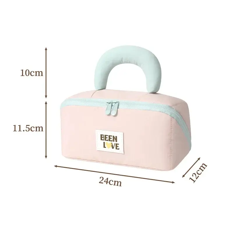 Large Capacity Cotton Candy Pillow Storage Bag Double Zipper Handheld Cosmetics Makeup Storage Bag for Travel Bunsiness Trips