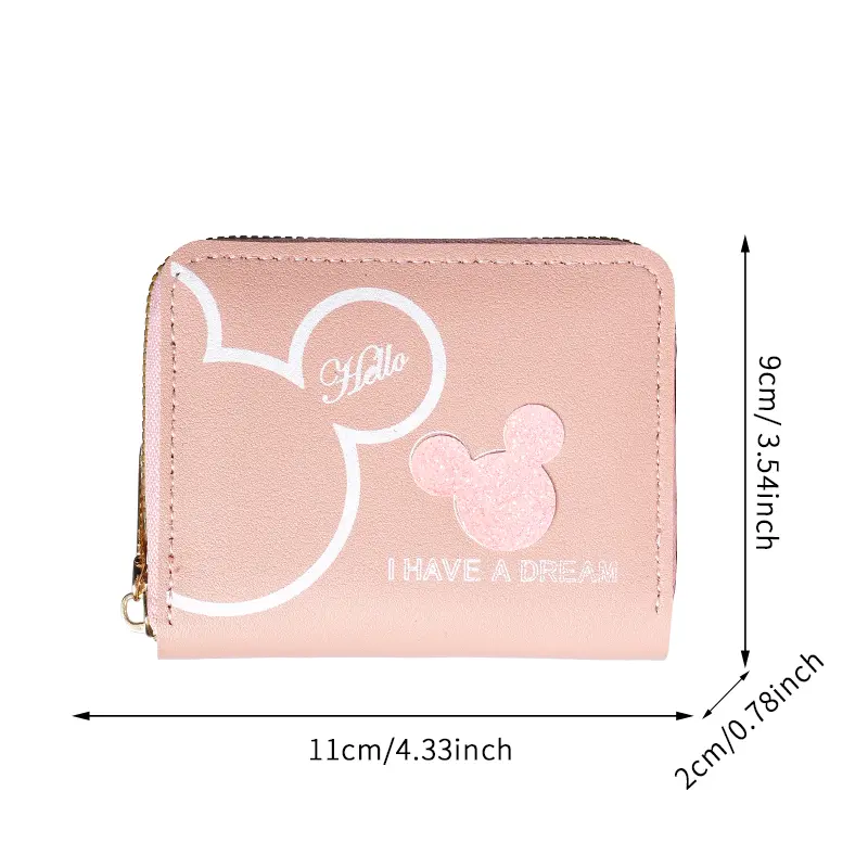 2024 new Japanese and Korean cute cartoon short wallet female mini large-capacity portable student zipper coin purse