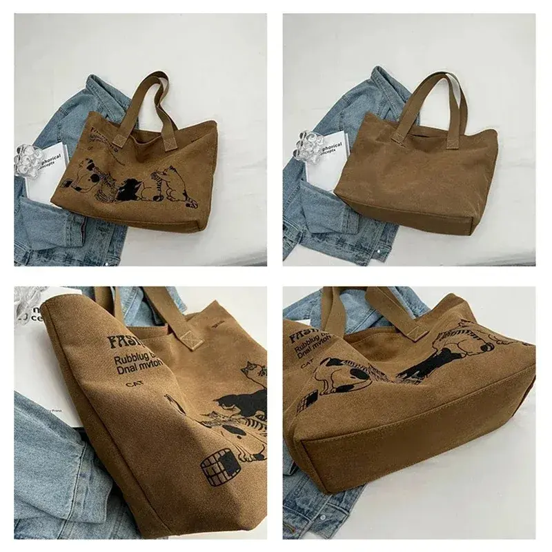 Women's Lady Canvas Tote Bag Fashionable Spacious Durable Shoulder Bag with Zipper Closure and Classic Design Perfect for Work