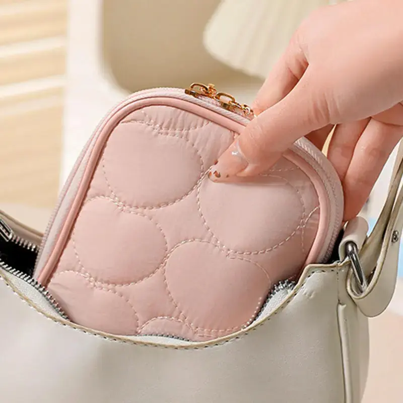 Portable Mini Makeup Pouches Lipstick Cosmetics Storage Bag Multifunctional Organizer Short Travel Toiletry Wash Bag