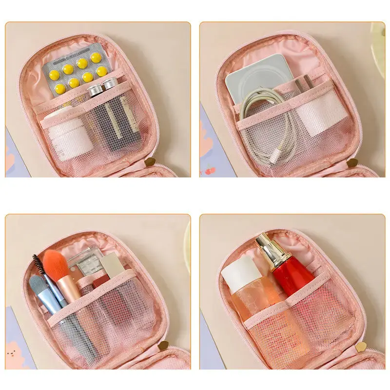 Portable Mini Makeup Pouches Lipstick Cosmetics Storage Bag Multifunctional Organizer Short Travel Toiletry Wash Bag
