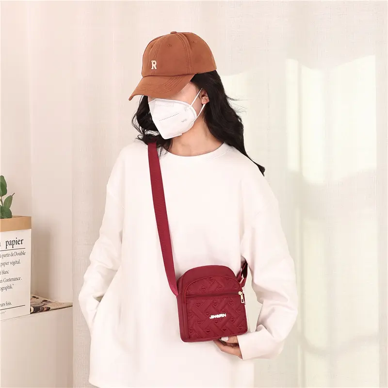 Small Casual Zip Tote Canvas Crossbody Bag Shopping Bag for Ladies Women Corduroy Shoulder Bags Striped Cloth Fabric Handbags