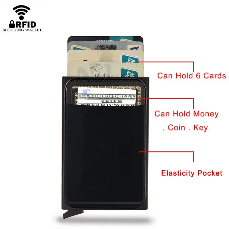 Multi Bank Credit Card Holder Men's Wallet RFID Business Anti-theft Slim Thin Wallet Men Money Card Bag Male Purses Walet Fo Men