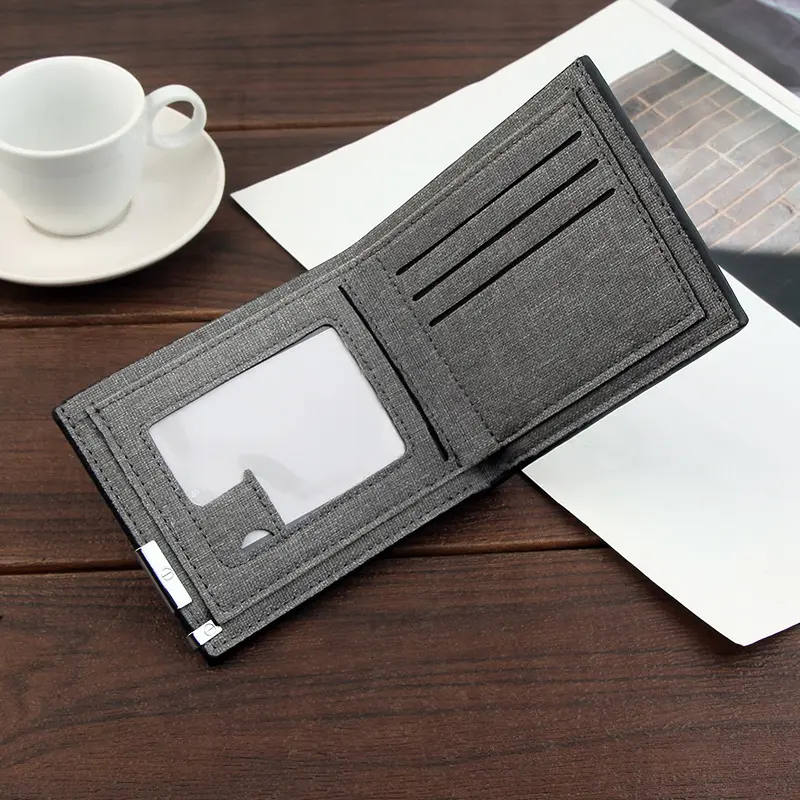 Multifunctional Men's Canvas Wallet Leisure Travel Lightweight Portable Short Style All Match Male Credit Card Holder Coin Purse