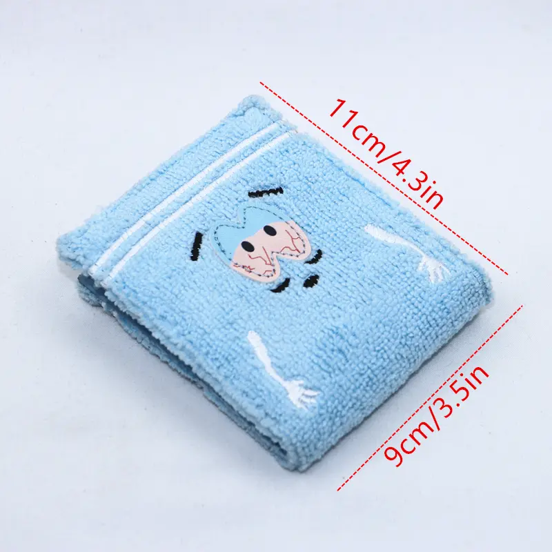 Cute Towel cloth embroidered anime fashion wallet, designer personalized ID card holder