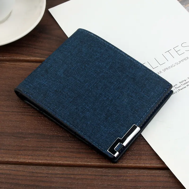 Multifunctional Men's Canvas Wallet Leisure Travel Lightweight Portable Short Style All Match Male Credit Card Holder Coin Purse