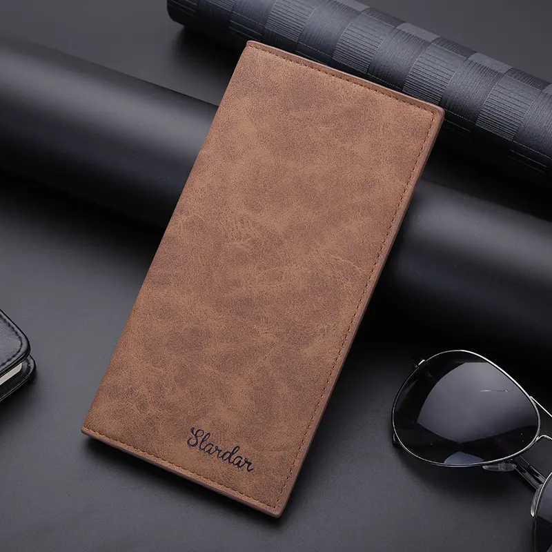 Billetera-Leather Wallets for Men, Clutch Bag, Card Holder, Male Purse, Short, Slim, Thin, Famous