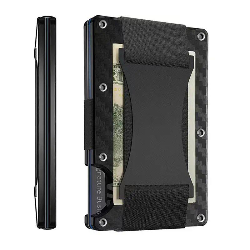 Forged Carbon Fiber Mini Slim Wallet case organizer for Men Cartera Tarjetero Hombre Cashback Credit Card Holder Luxury gift