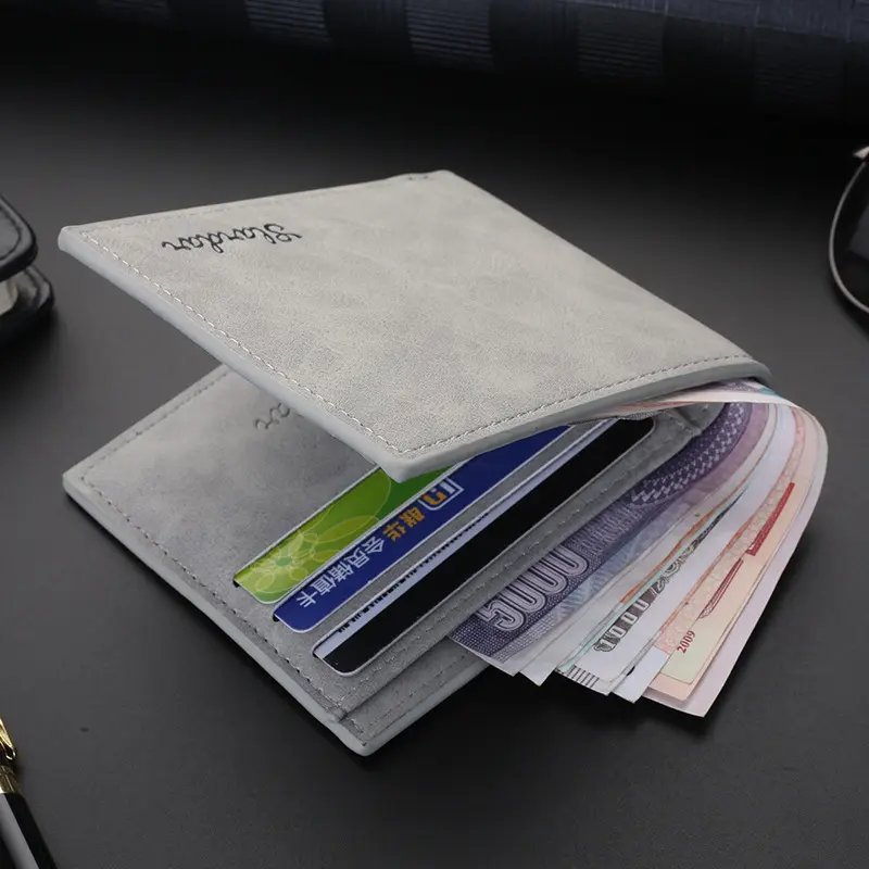 Billetera-Leather Wallets for Men, Clutch Bag, Card Holder, Male Purse, Short, Slim, Thin, Famous
