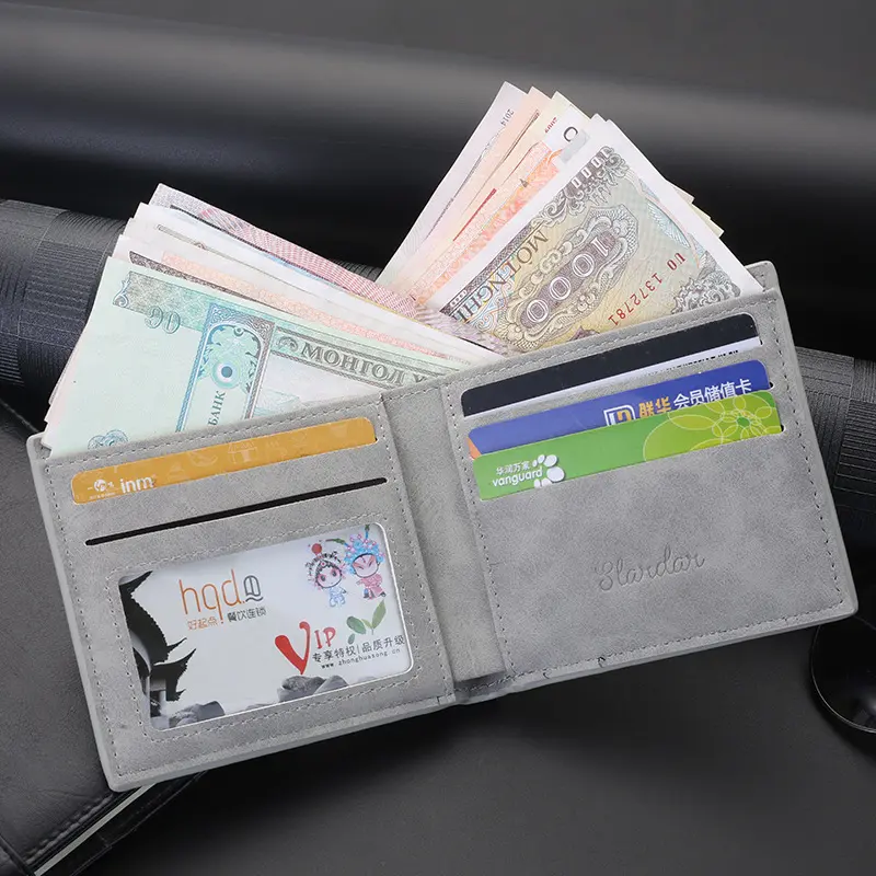 Billetera-Leather Wallets for Men, Clutch Bag, Card Holder, Male Purse, Short, Slim, Thin, Famous