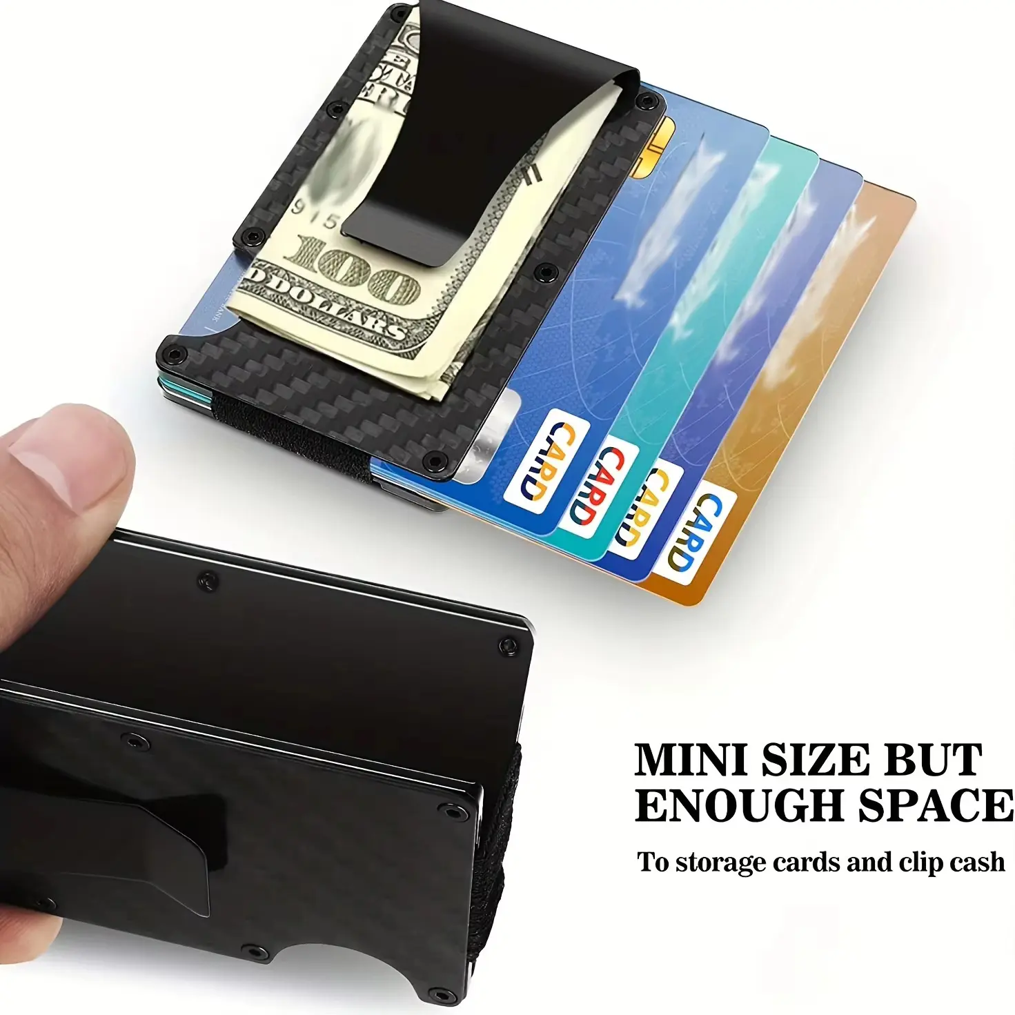 ANTI Rfid Blocking Carbon Fiber Metal Card Holder Wallets Men Slim Thin Mini Wallet Male Money Bags Small Minimalist Male Purse