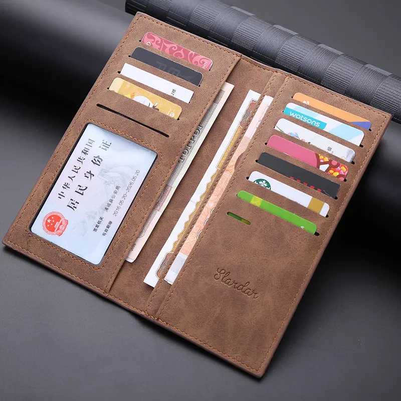Billetera-Leather Wallets for Men, Clutch Bag, Card Holder, Male Purse, Short, Slim, Thin, Famous