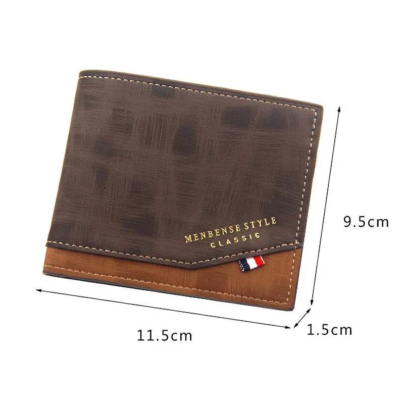 Name Engraving New Men Wallets Slim Short Card Holder Coin Pocket Small Male Wallet Photo Holder Frosted Men Purses Money Clips