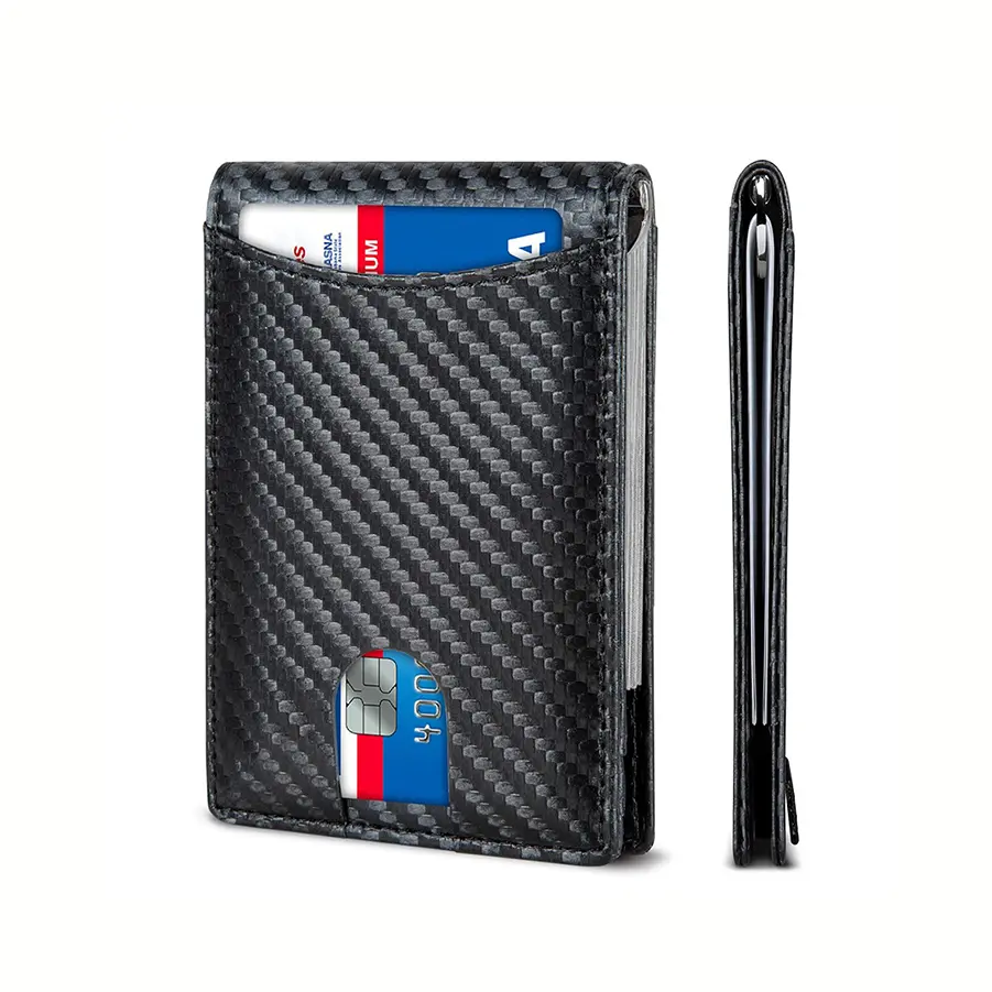 Men's Slim Wallet - RFID Blocking Front Pocket Bifold Credit Card Holder - Slim - Men's Wallet with Money Clip