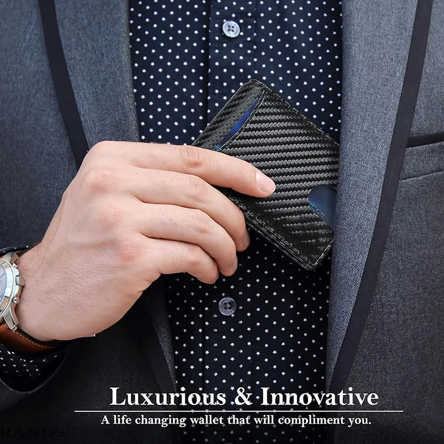 Men's Slim Wallet - RFID Blocking Front Pocket Bifold Credit Card Holder - Slim - Men's Wallet with Money Clip