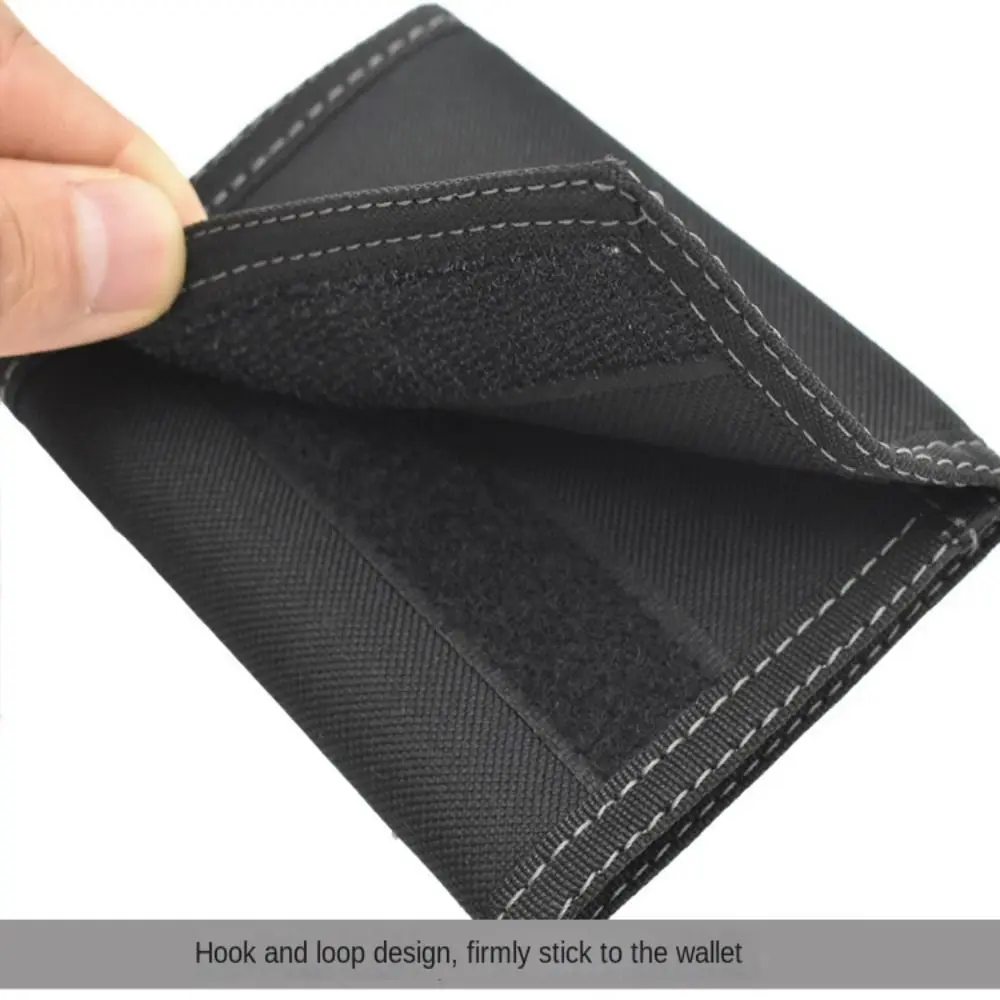 Touch Fastener Men's Short Wallet Fashion Leisure Multi-position 3 Fold Purse Durable Black Male Coin Pocket Daily Use