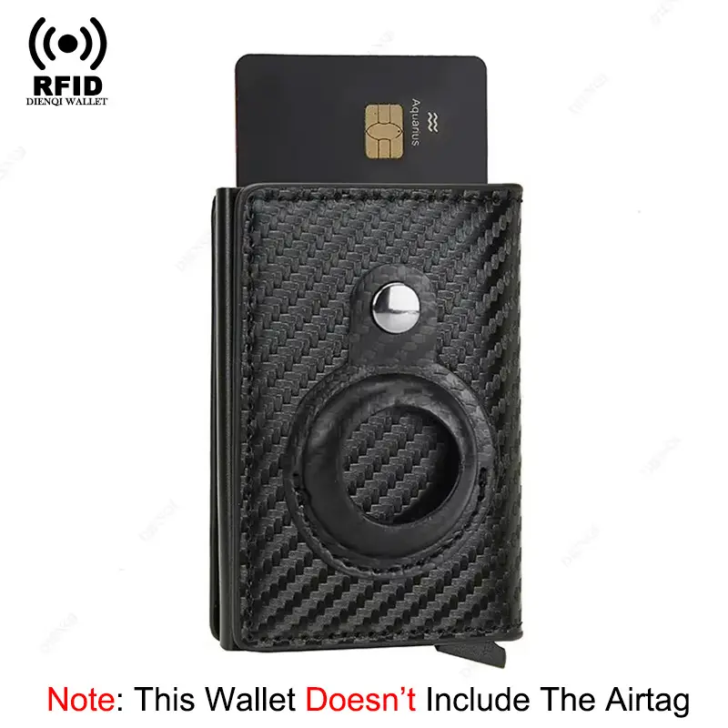 Rfid Carbon Fiber Card Holder Airtag Men Bank Credit Cardholder Minimalist Wallet Metal Air Tag Male Vallet for Airtag Tarjetero