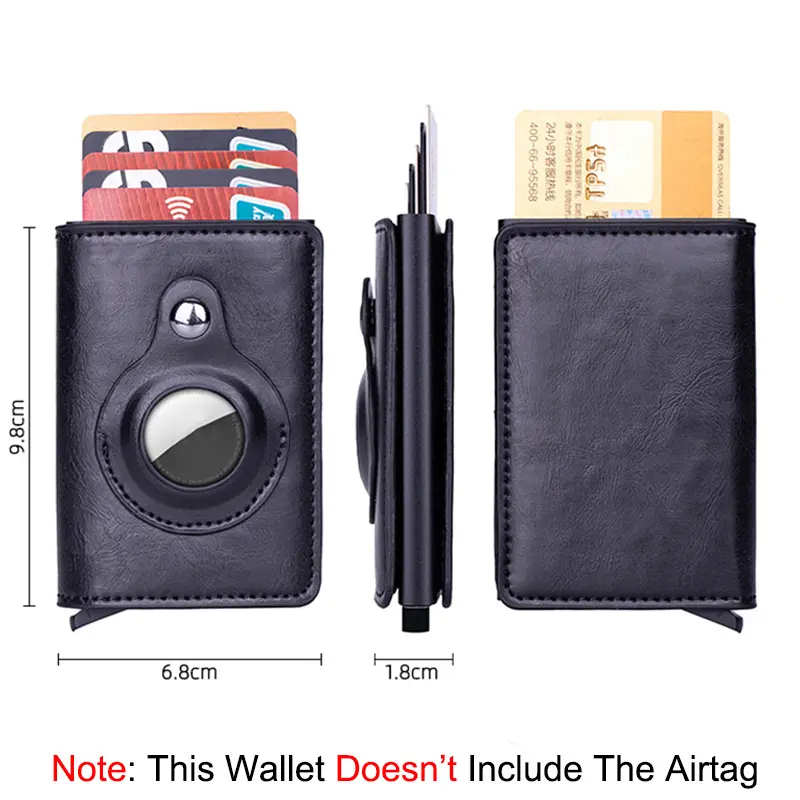 Rfid Carbon Fiber Card Holder Airtag Men Bank Credit Cardholder Minimalist Wallet Metal Air Tag Male Vallet for Airtag Tarjetero