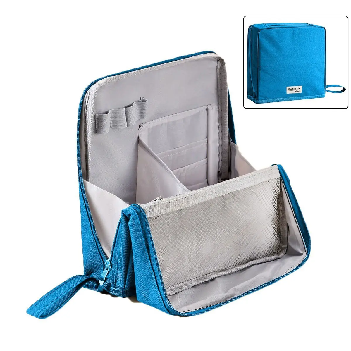 1 vertical makeup bag, multi-purpose large-capacity Oxford cloth vertical makeup bag, portable waterproof with compartment