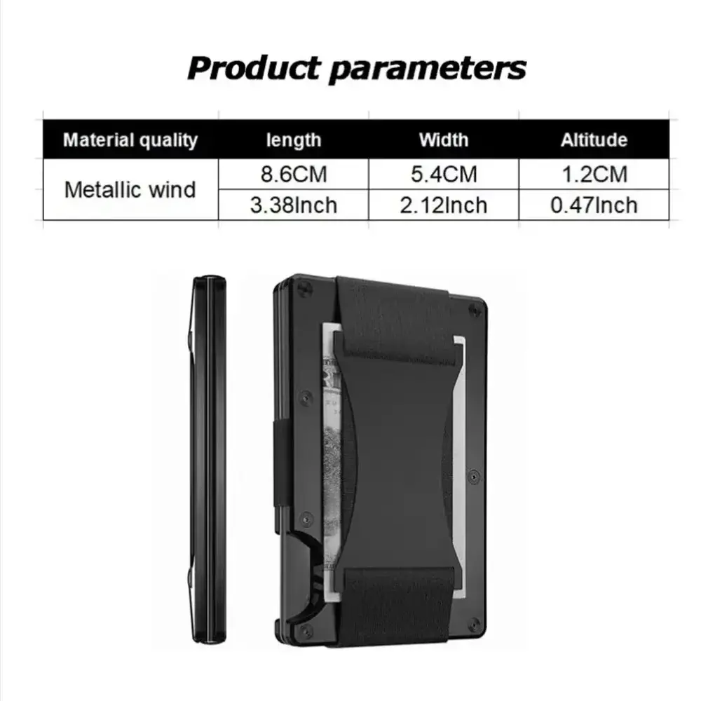 Forged Carbon Fiber Minimalist Slim Smart Wallets for Men Cashback Credit Card Holder Luxury Aluminium Wallet Rfid Money Clip