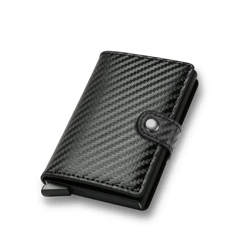 Rfid Carbon Fiber Credit Card Holder Wallet Money Bag Luxury Men Rfid Smart Metal Cardholder Case Slim Minimalist Wallet for Men
