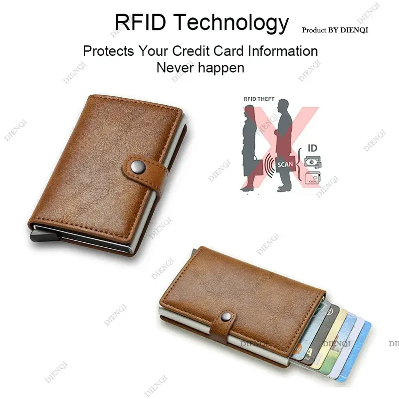 Rfid Carbon Fiber Credit Card Holder Wallet Money Bag Luxury Men Rfid Smart Metal Cardholder Case Slim Minimalist Wallet for Men