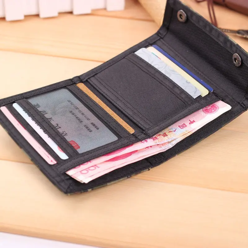Casual Camouflage Folding Wallet Portable Short Change Purse ID Card Cash Coin Purse 2023 Simple Style Men's Small Clutch