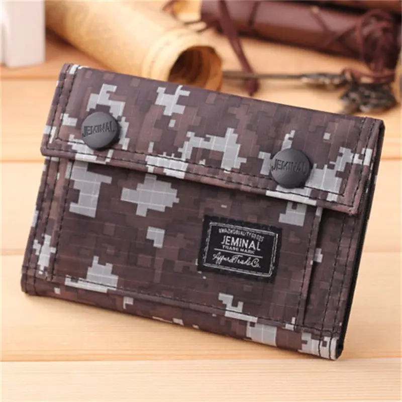 Casual Camouflage Folding Wallet Portable Short Change Purse ID Card Cash Coin Purse 2023 Simple Style Men's Small Clutch