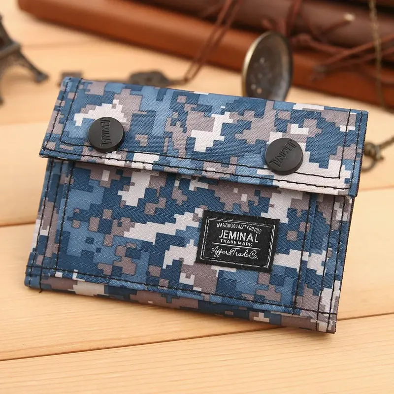 Casual Camouflage Folding Wallet Portable Short Change Purse ID Card Cash Coin Purse 2023 Simple Style Men's Small Clutch