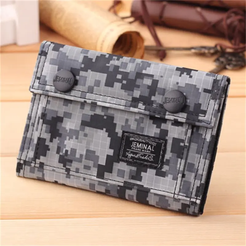 Casual Camouflage Folding Wallet Portable Short Change Purse ID Card Cash Coin Purse 2023 Simple Style Men's Small Clutch