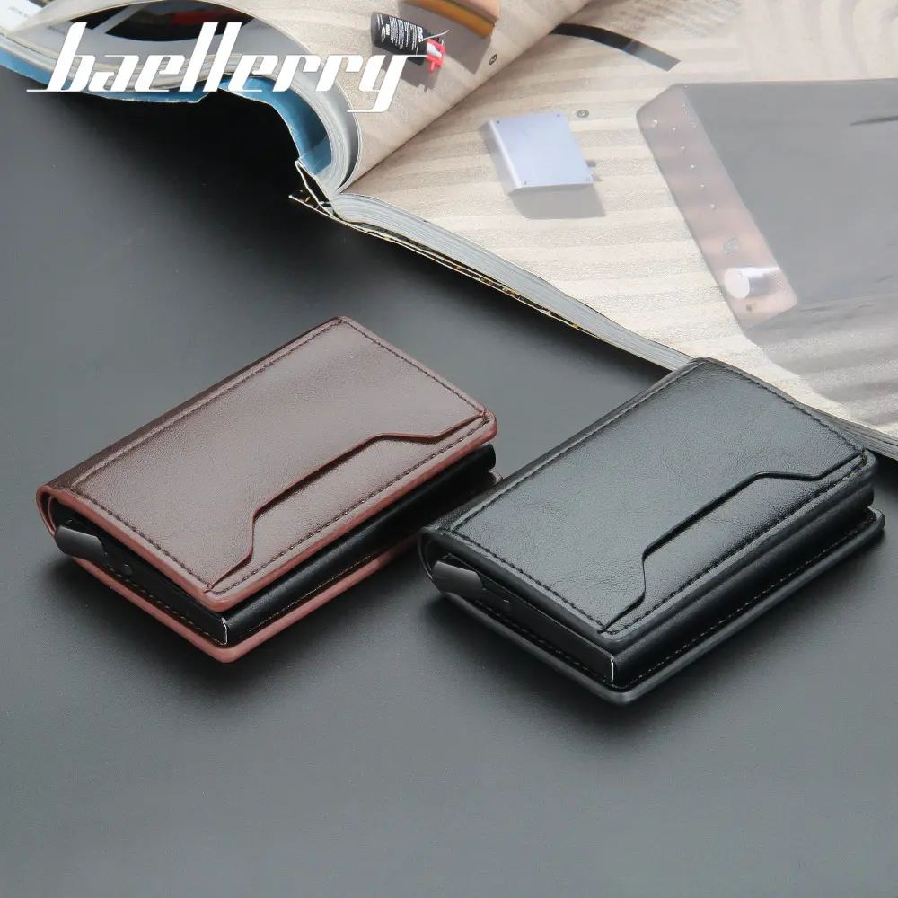 2024 Rfid Men Card Wallets Free Name Customized Small Card Wallets Mini Wallet Qaulity Small Male Purses