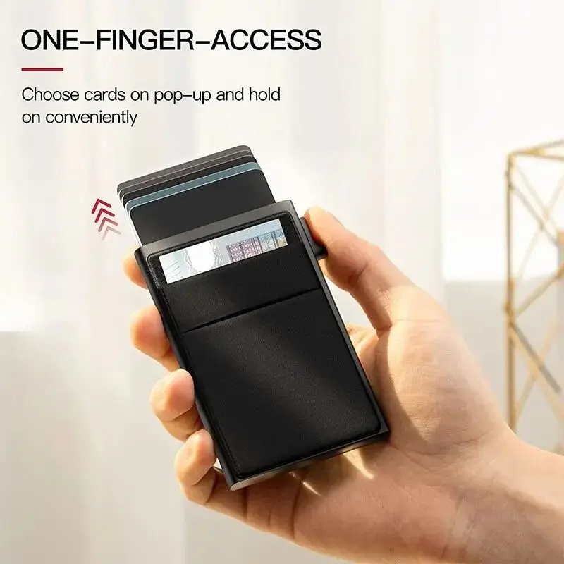 Men Anti Rfid Blocking Protected Magic ID Credit Bank Card Holder Case Wallet Metal Thin Slim Minimalist Small Metal Wallet