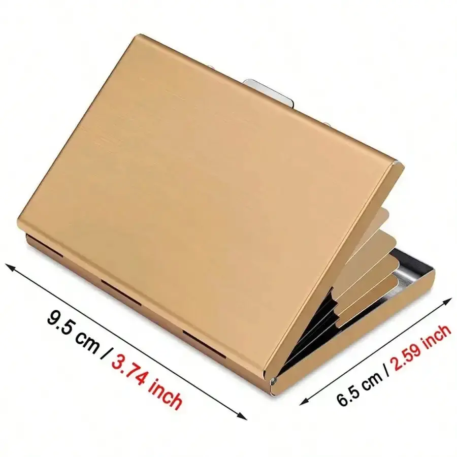2025 Custom Name Slim Thin Aluminum Purse Gift for Him Men's Antitheft ANTI Rfid Blocking ID Bank Credit Card Holder Case Wallet