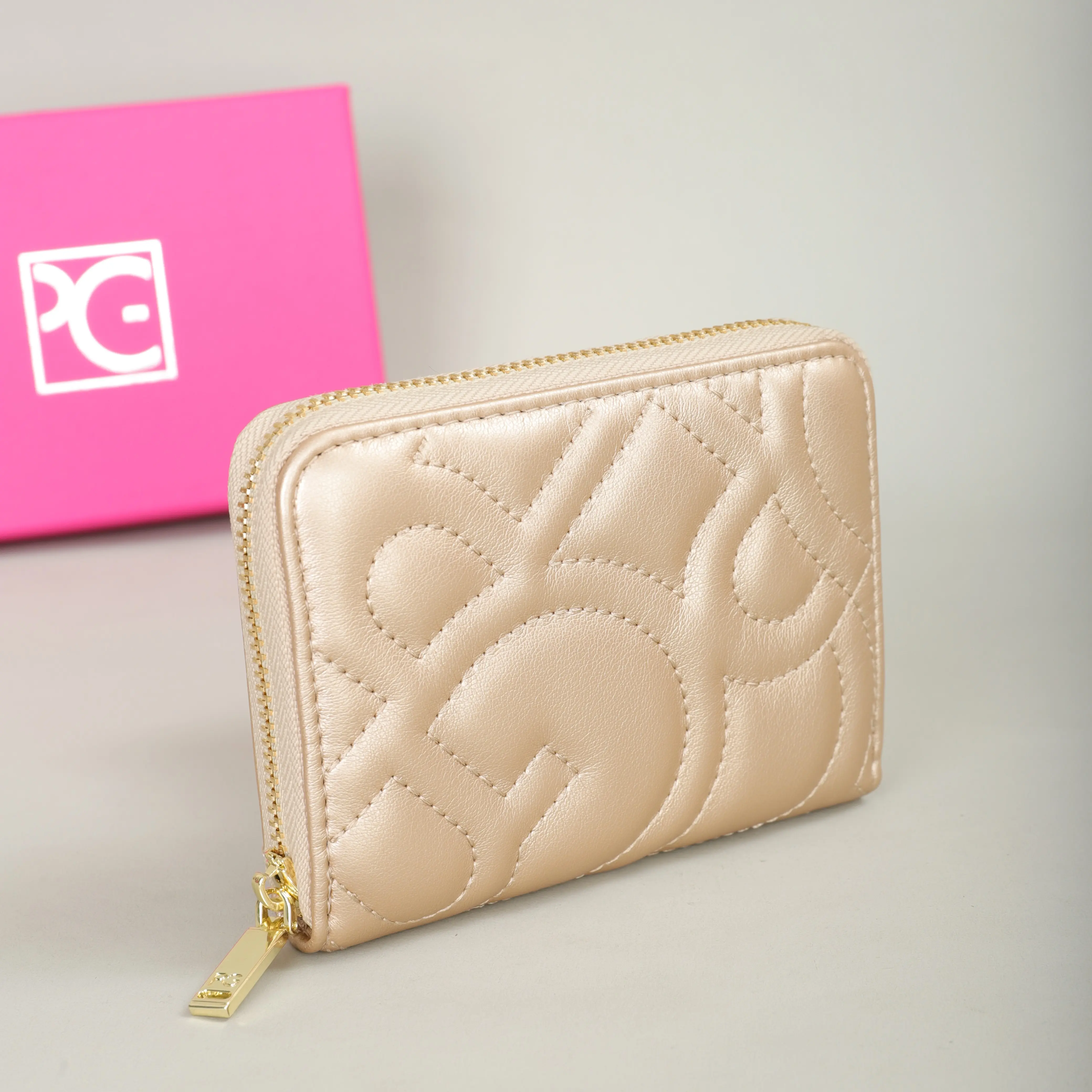 PG PATSY GARIS Fashion Classic Retro Men's and Women's Universal Wallet Letter Printed Portable Card Bag Zero Wallet Wallet