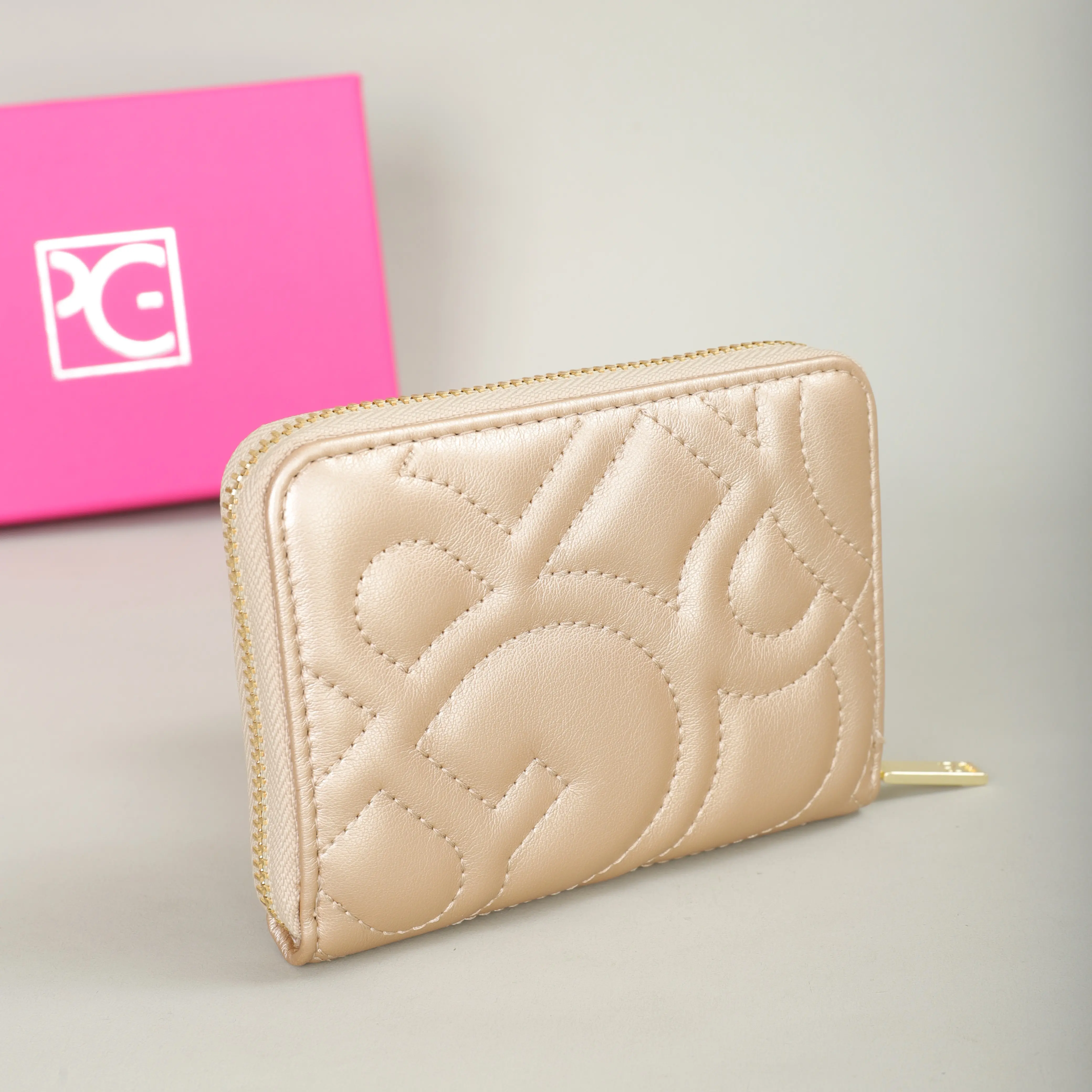 PG PATSY GARIS Fashion Classic Retro Men's and Women's Universal Wallet Letter Printed Portable Card Bag Zero Wallet Wallet