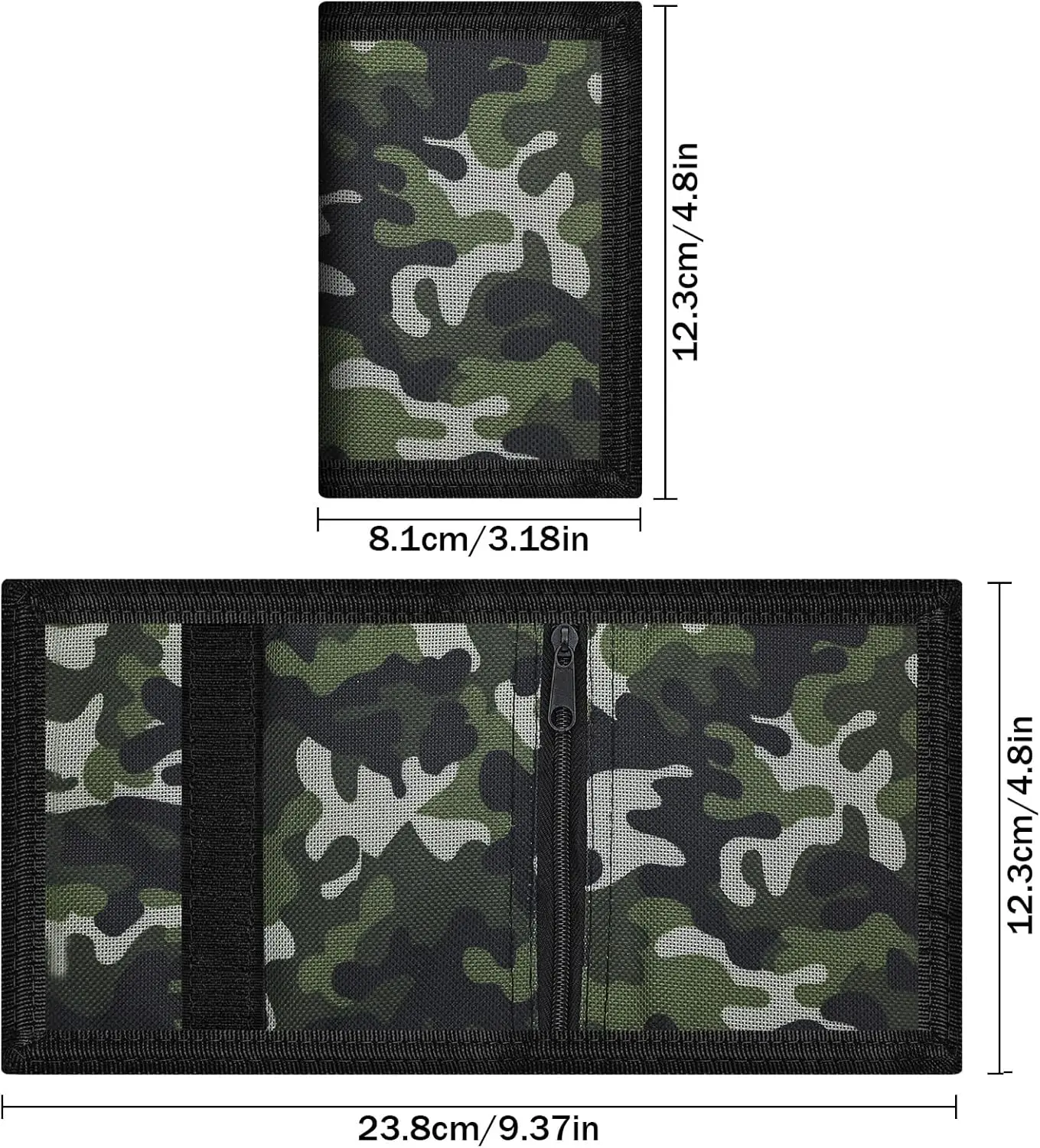 Kids Wallet with Lanyardfor Boys, RFID Trifold Outdoor Sports Wallet for Kids Festivals gifts,Birthday Gifts Wallet - Camo Green