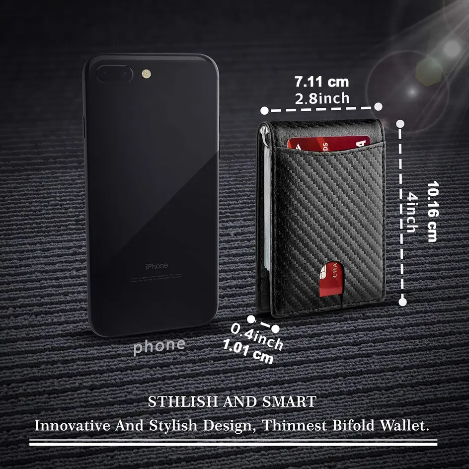 Rfid Carbon Fiber Men Wallets Man Card Holder Money Bag Slim Thin Mini Wallet Male Small Short Purse Black Walet Billfold Vallet