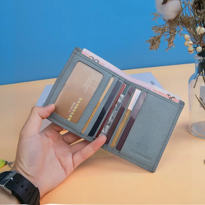 100% Genuine Leather Small Mini Ultra-thin Wallets men Compact wallet Handmade wallet Cowhide Card Holder Short Design purse New