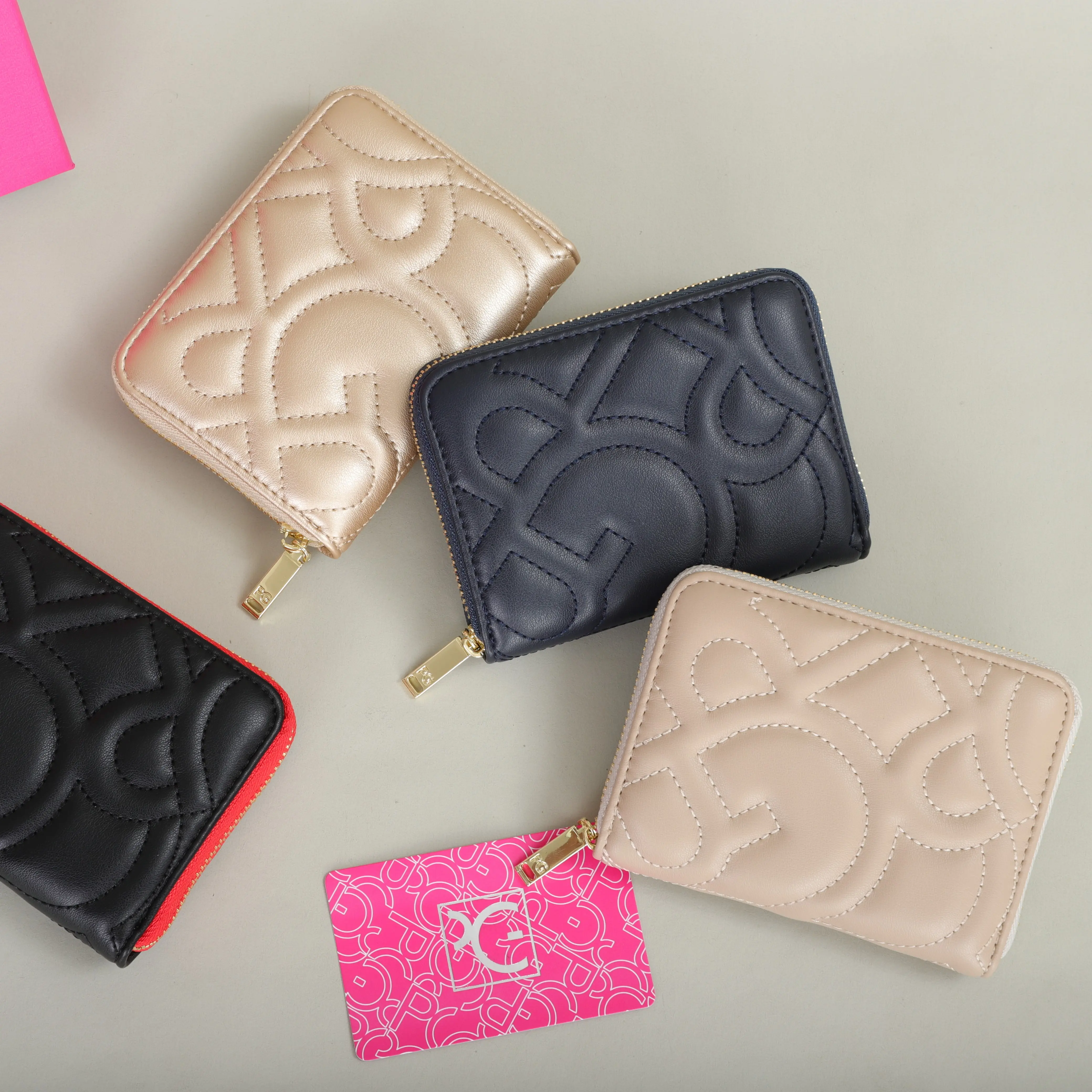 PG PATSY GARIS Fashion Classic Retro Men's and Women's Universal Wallet Letter Printed Portable Card Bag Zero Wallet Wallet