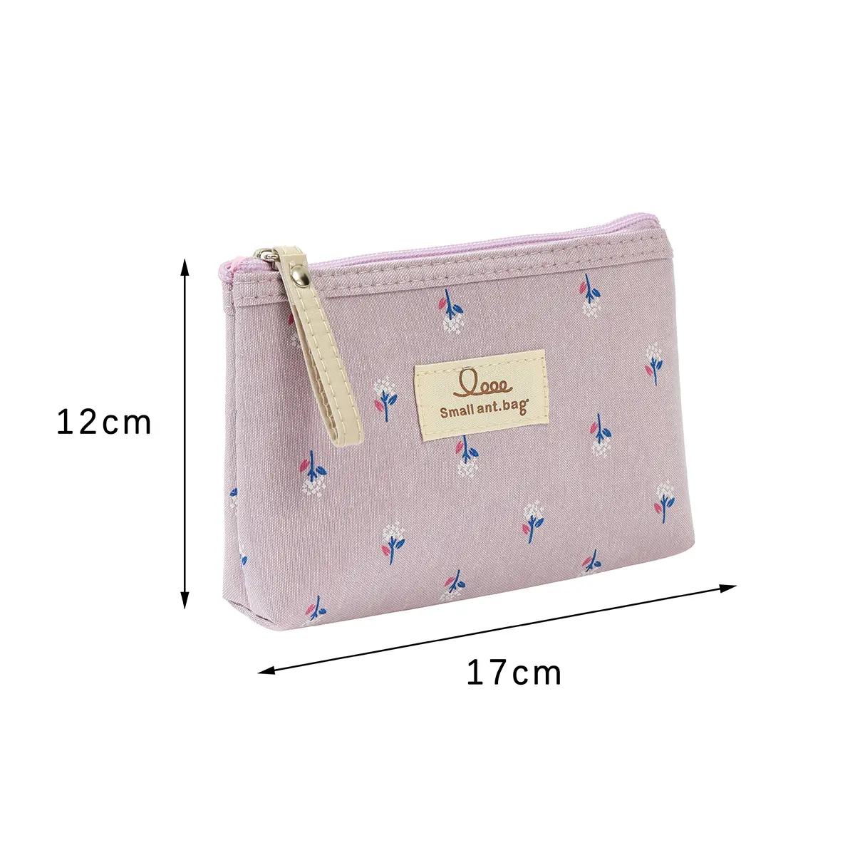 4PCS No purpleWaterproof printed canvas cosmetic bag Portable zipper toiletry bag Multi functional student pencil case
