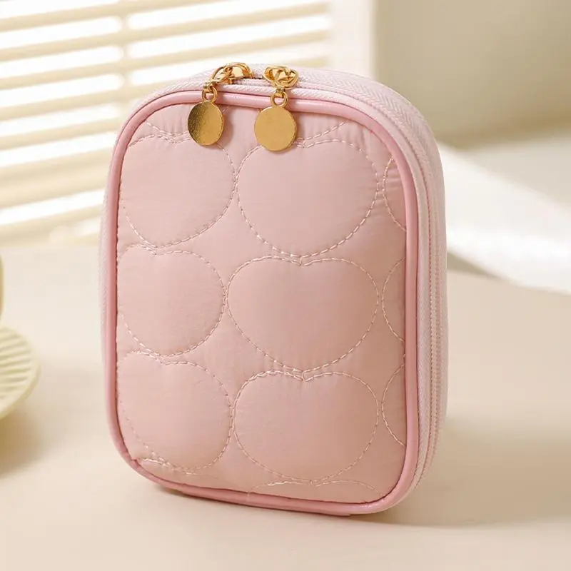 Travel Mini Makeup Organizer Bag Small Cute Makeup Bag Cosmetic Zipper Toiletry Storage Clutch Pouch for Women