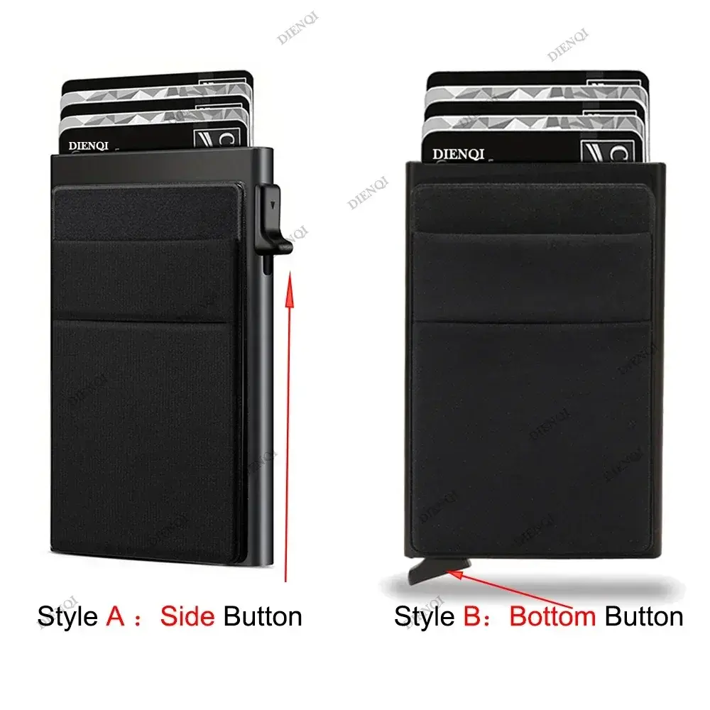Rfid Automatic Pop Up Credit Card Holder Mini Minimalist Slim Wallets Metal Cardholer Aluminium Case Wallet Men Carteras Choice