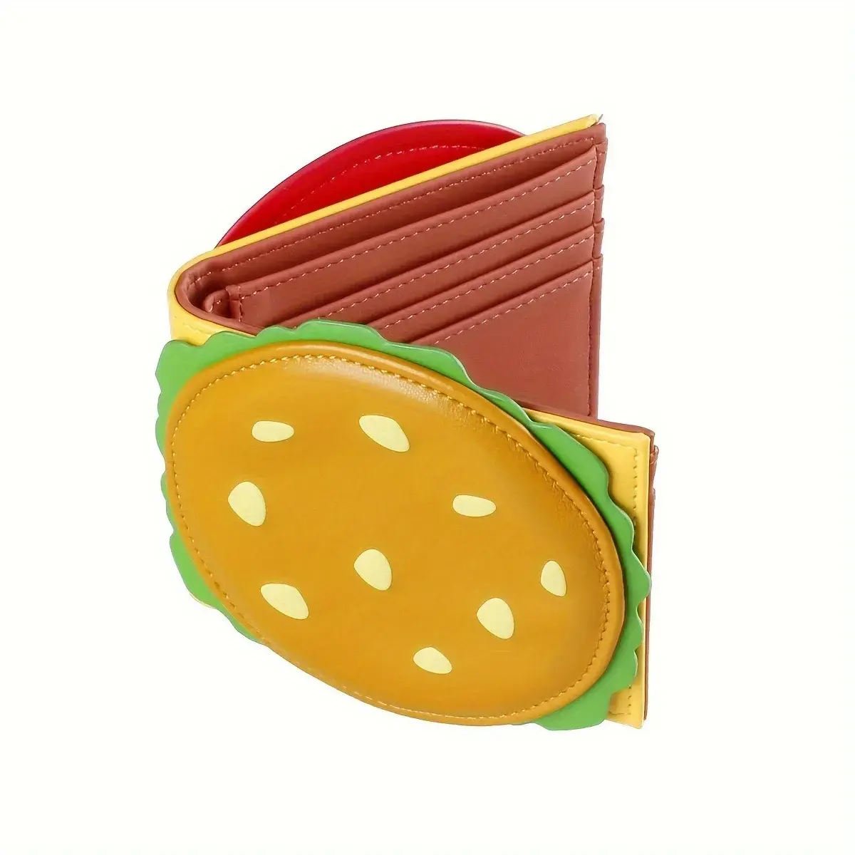 Burger Shaped Cute Women's Wallet, Designer Men's ID Card Holder Ladies Wallet Coin Purse Purses for Women Cute Wallet