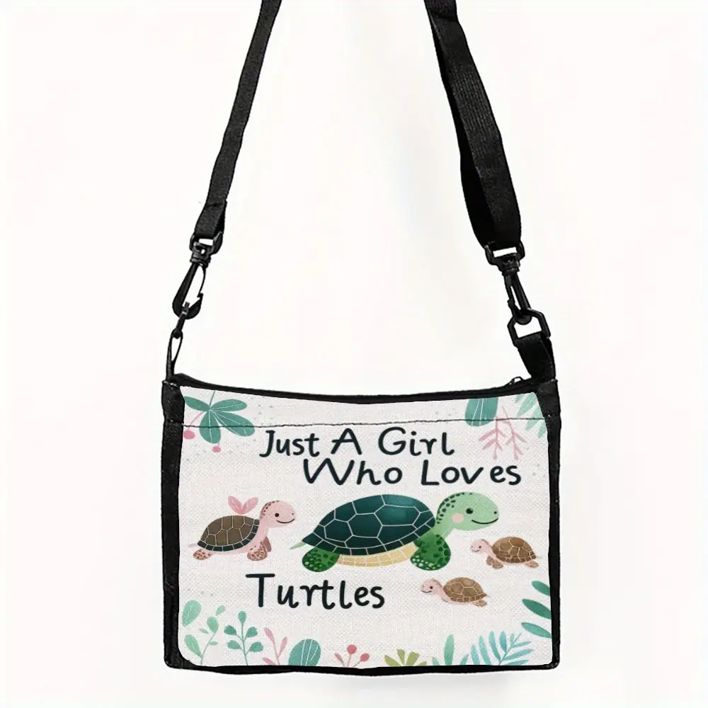 1pc Turtle One-shoulder Cloth Bag with Adjustable Shoulder Straps Suitable for Daily Use, Commuting, Shopping