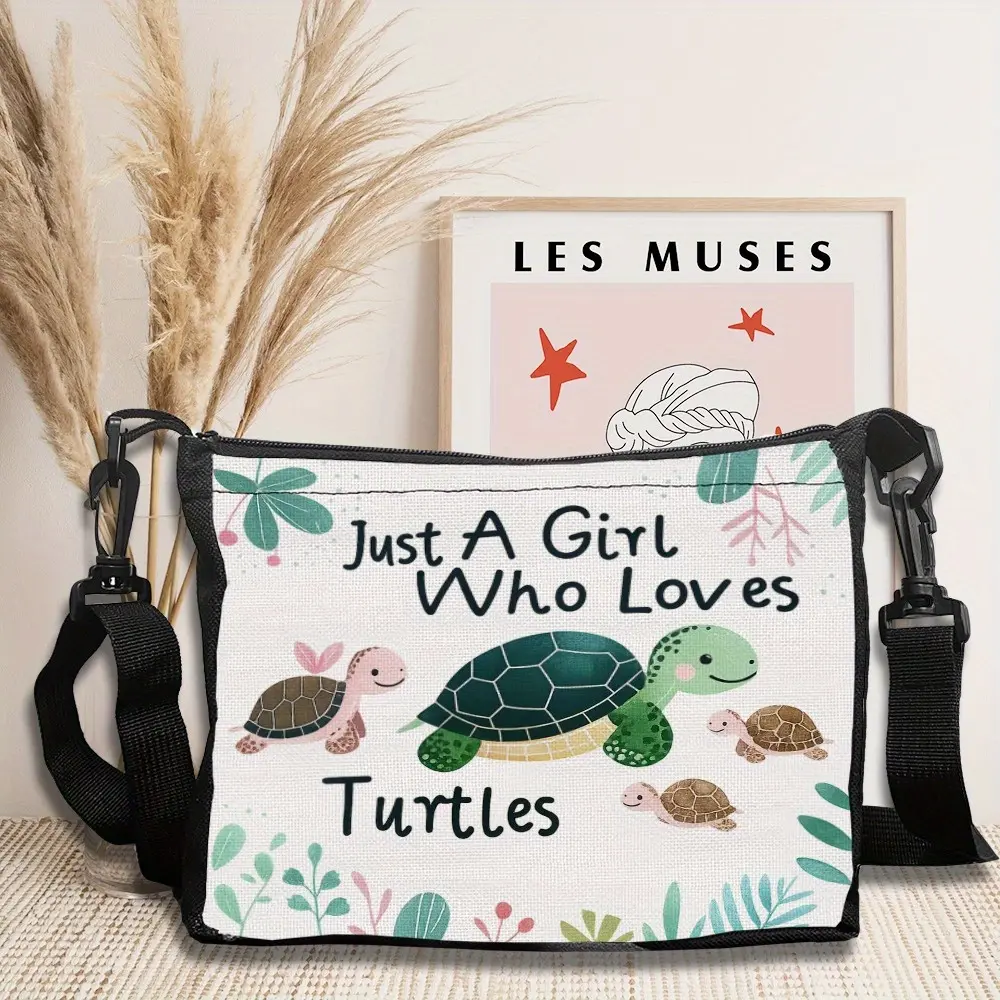 1pc Turtle One-shoulder Cloth Bag with Adjustable Shoulder Straps Suitable for Daily Use, Commuting, Shopping