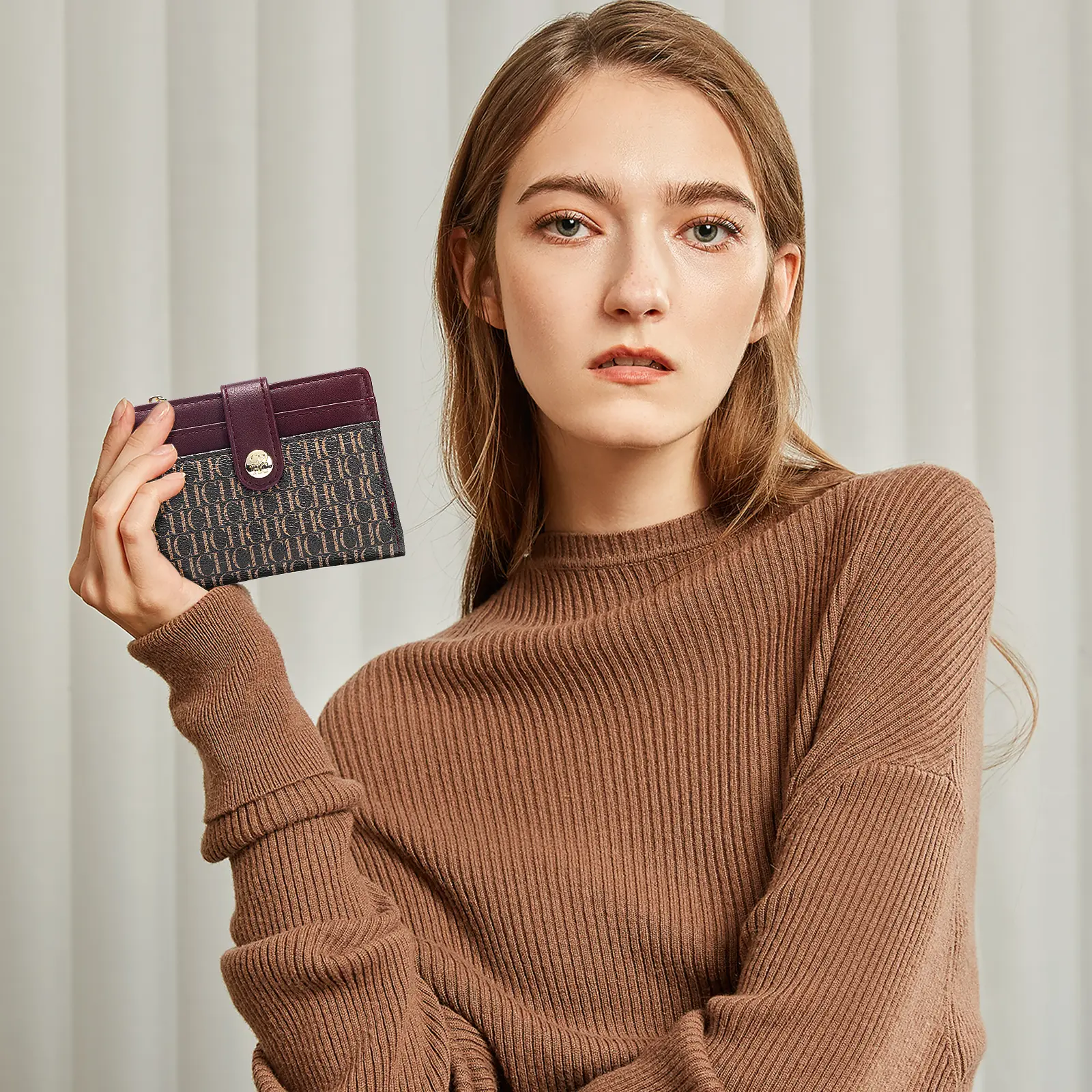 Multi-color Classic Retro Fashion Unisex Wallet Simple Alphabet Printing Portable Coin Purse Card Case