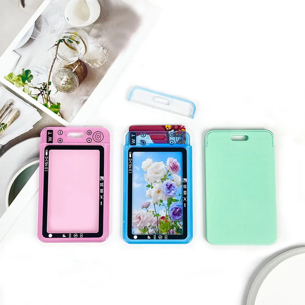 Fashion Transparent Acrylic Plug-in Card Holder Card Protection Case Keychain Bag Pendant Card Holder Campus Photocards Holders